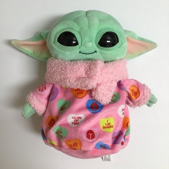 Star Wars Mandalorian Grogu Valentine Hearts Disney Plush 9" Baby Yoda Mattel - Picture 1 of 15